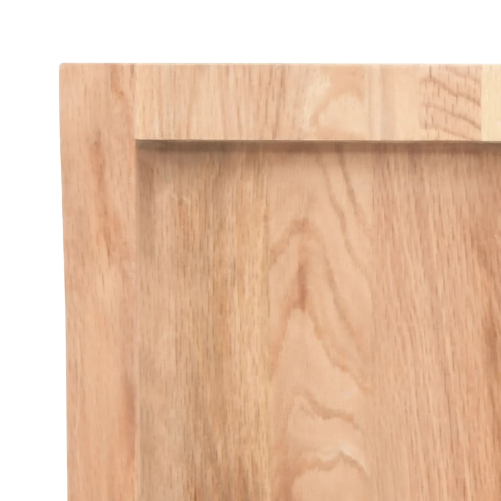 bordplade til badeværelse 100x40x(2-6) cm massivt træ lysebrun