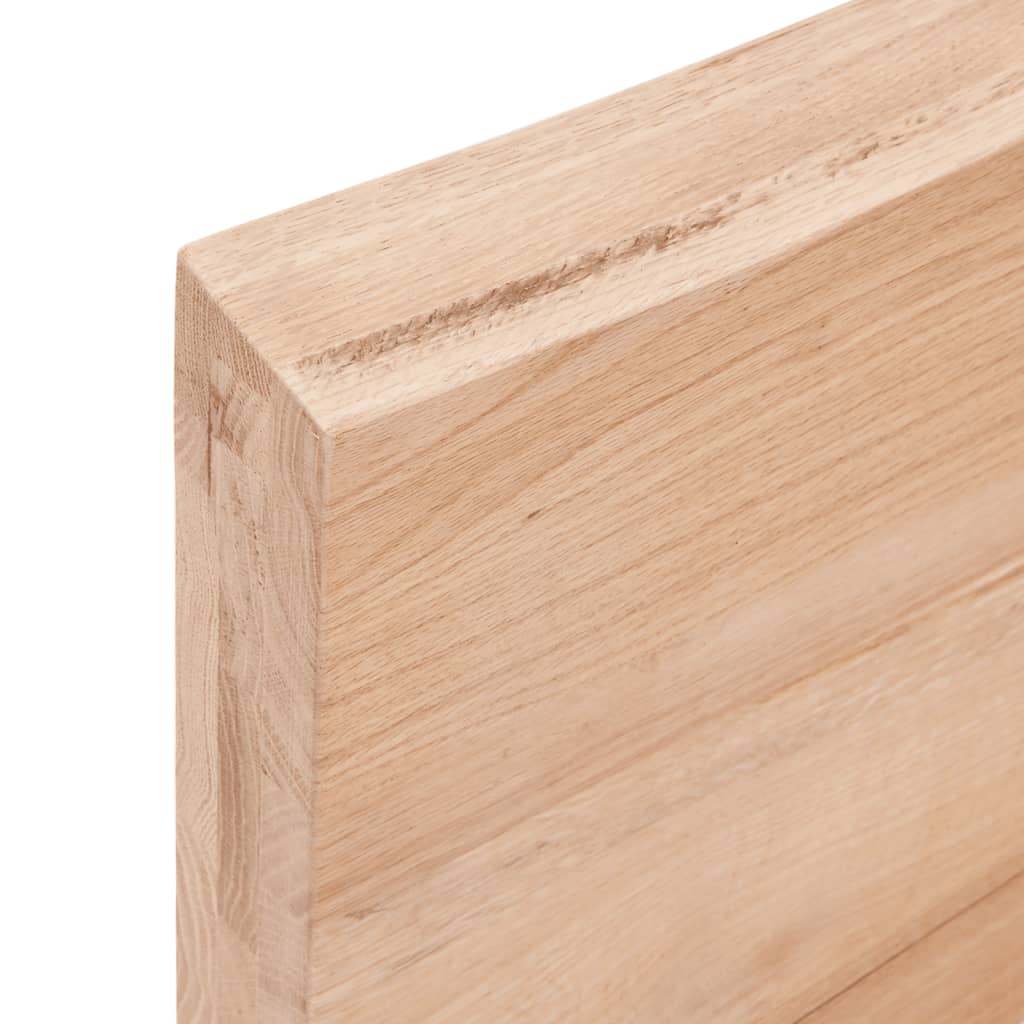 bordplade til badeværelse 100x40x(2-6) cm massivt træ lysebrun