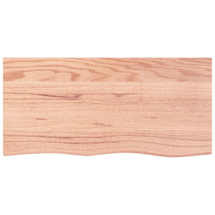 bordplade til badeværelse 100x50x(2-4) cm massivt træ lysebrun