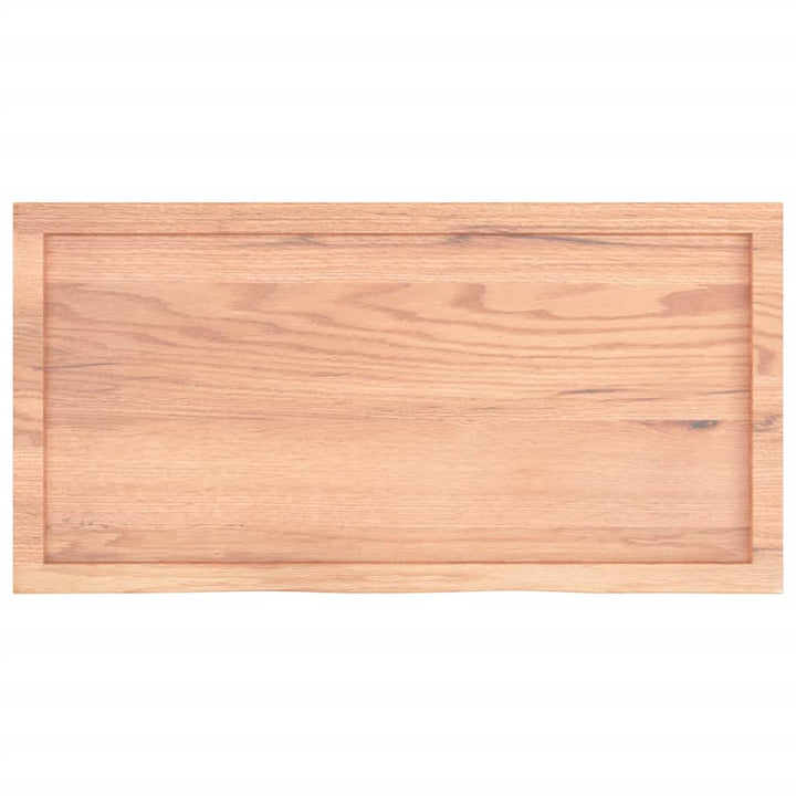 bordplade til badeværelse 100x50x(2-4) cm massivt træ lysebrun