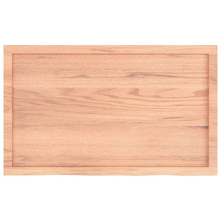bordplade til badeværelse 100x60x(2-4) cm massivt træ lysebrun