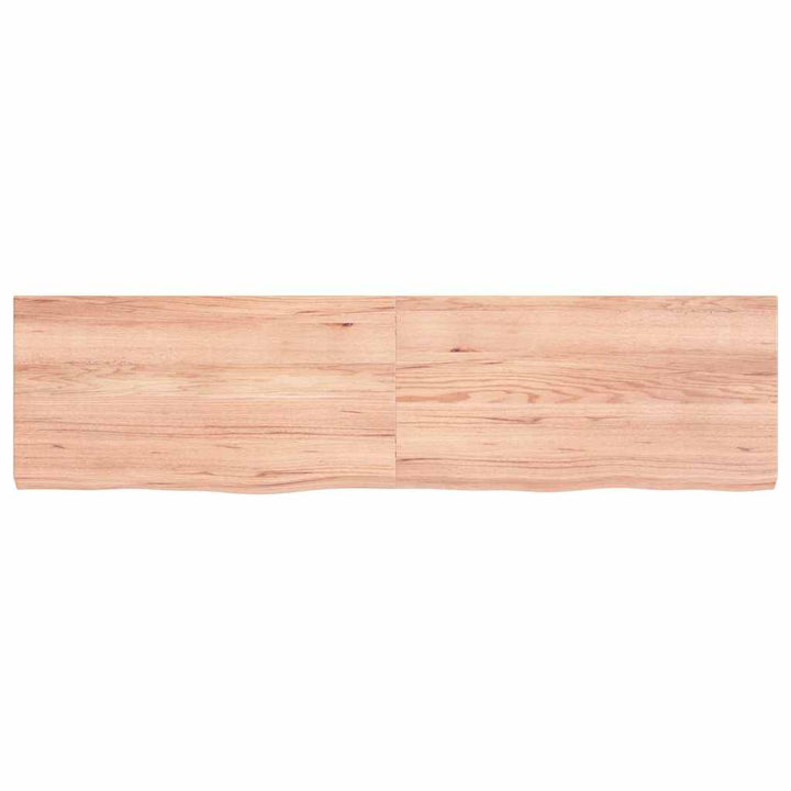 bordplade til badeværelse 120x30x(2-4) cm massivt træ lysebrun