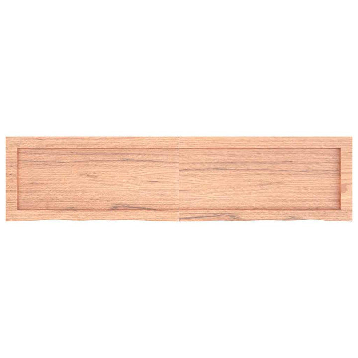 bordplade til badeværelse 120x30x(2-4) cm massivt træ lysebrun
