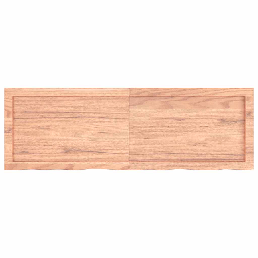 bordplade til badeværelse 120x40x(2-4) cm massivt træ lysebrun
