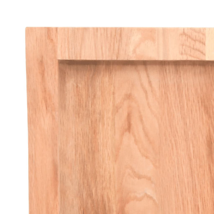 bordplade til badeværelse 120x40x(2-4) cm massivt træ lysebrun