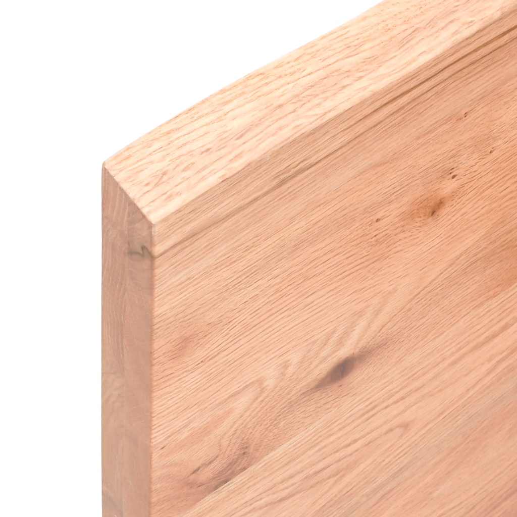 bordplade til badeværelse 120x40x(2-4) cm massivt træ lysebrun