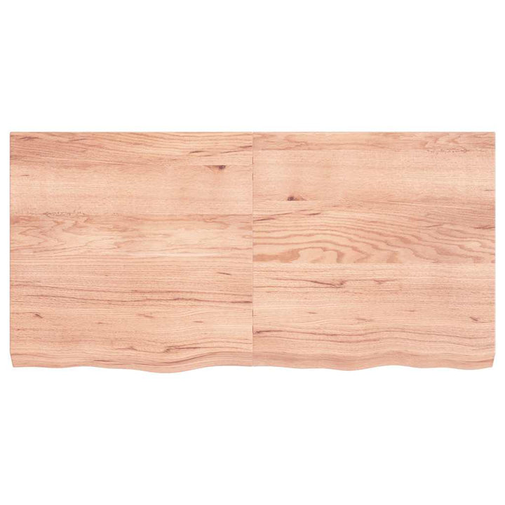 bordplade til badeværelse 120x60x(2-6) cm massivt træ lysebrun