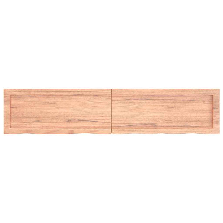 bordplade til badeværelse 140x30x(2-4) cm massivt træ lysebrun