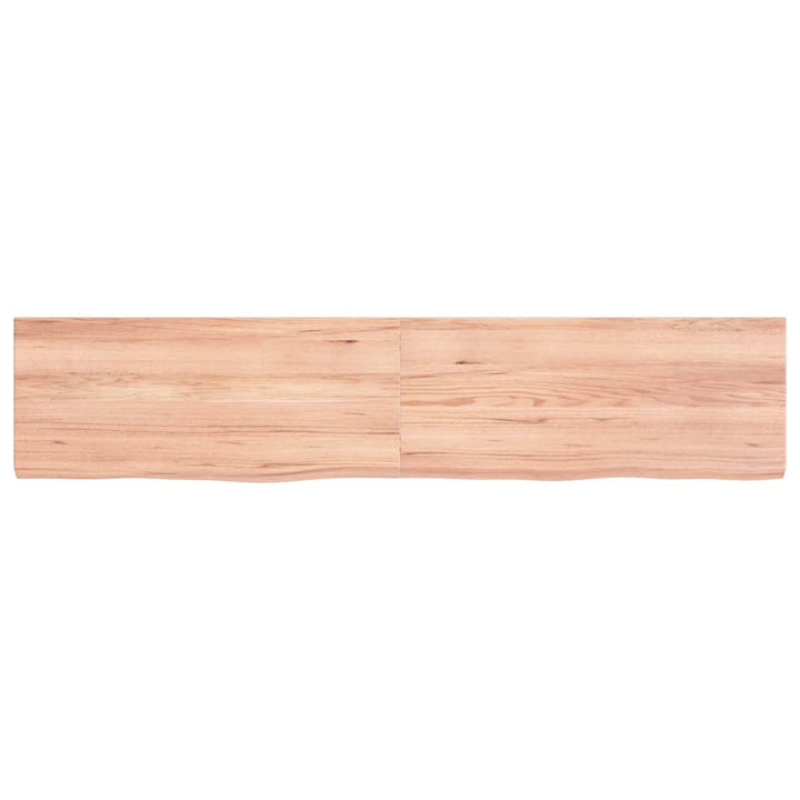 bordplade til badeværelse 140x30x(2-4) cm massivt træ lysebrun