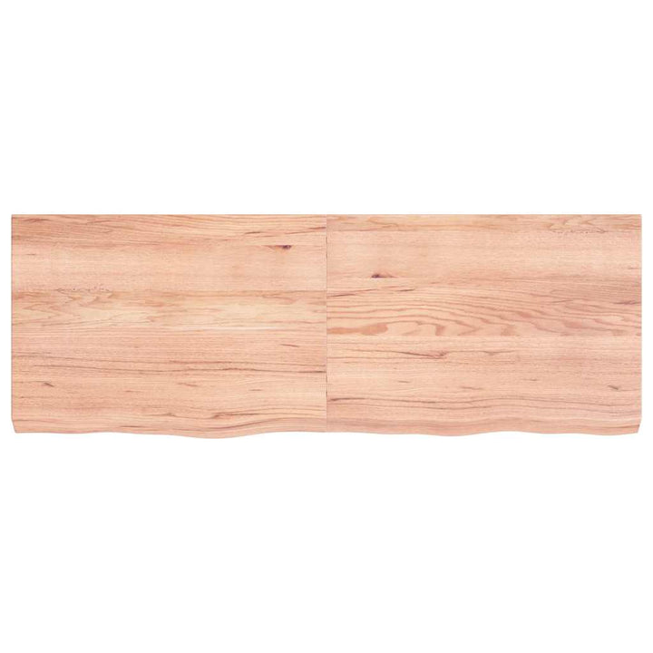 bordplade til badeværelse 140x50x(2-6) cm massivt træ lysebrun