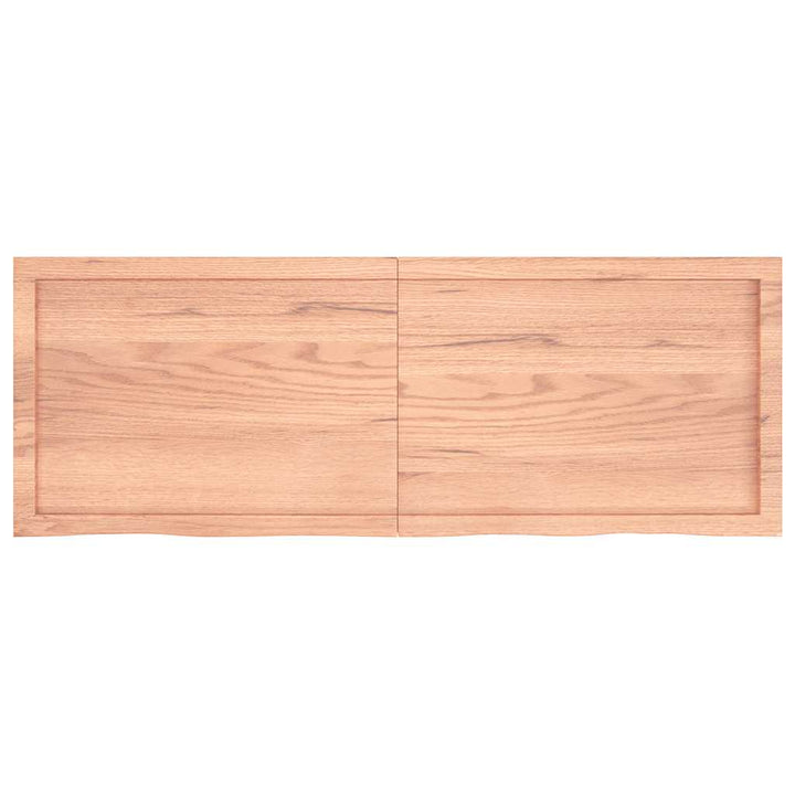 bordplade til badeværelse 140x50x(2-6) cm massivt træ lysebrun