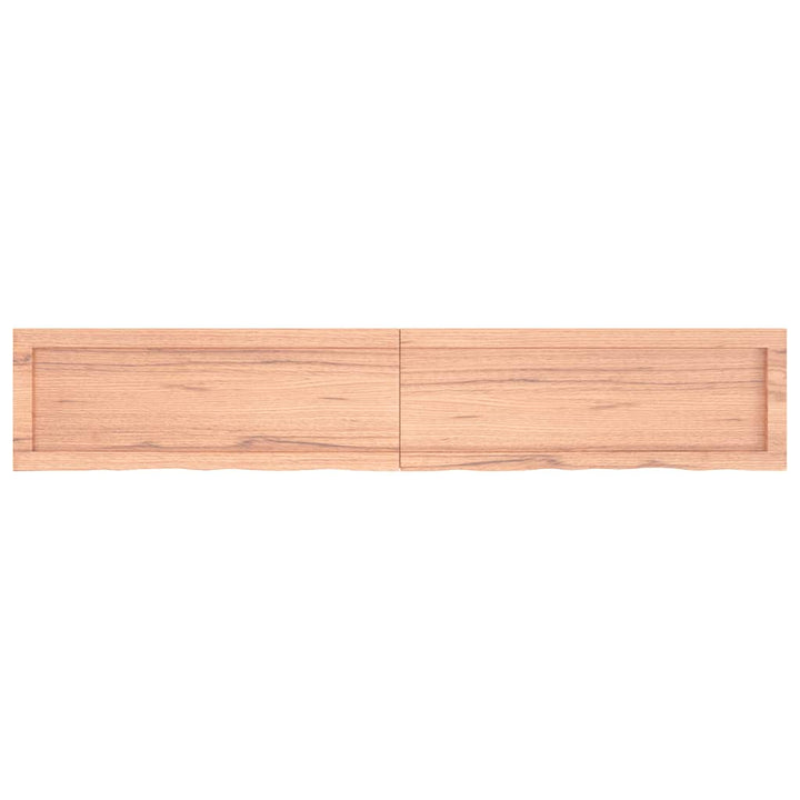 bordplade til badeværelse 160x30x(2-4) cm massivt træ lysebrun