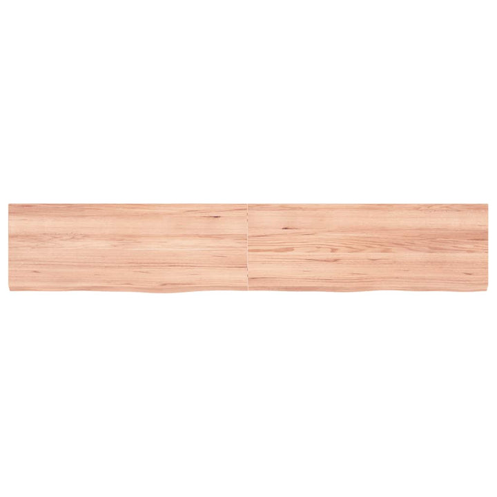 bordplade til badeværelse 160x30x(2-4) cm massivt træ lysebrun