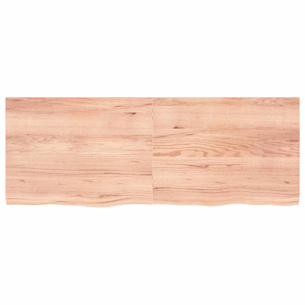 bordplade til badeværelse 160x60x(2-4) cm massivt træ lysebrun