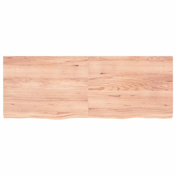 bordplade til badeværelse 160x60x(2-4) cm massivt træ lysebrun