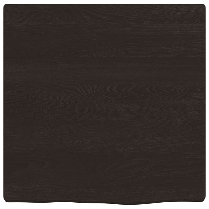 bordplade til badeværelse 40x40x(2-4) cm massivt træ mørkebrun