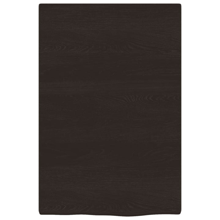 bordplade til badeværelse 40x60x2 cm massivt træ mørkebrun