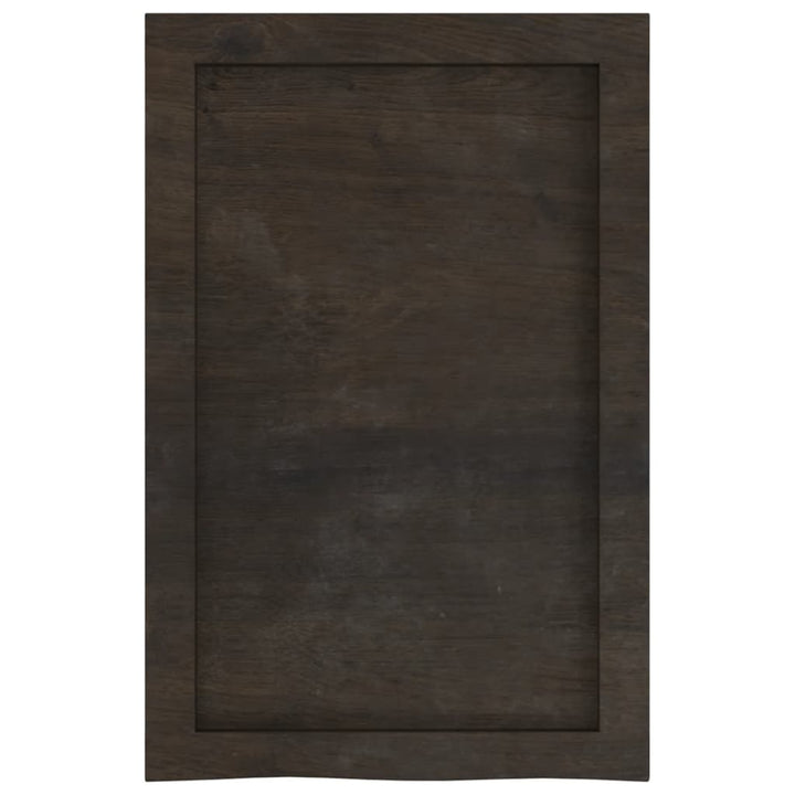 bordplade til badeværelse 40x60x(2-4) cm massivt træ mørkebrun