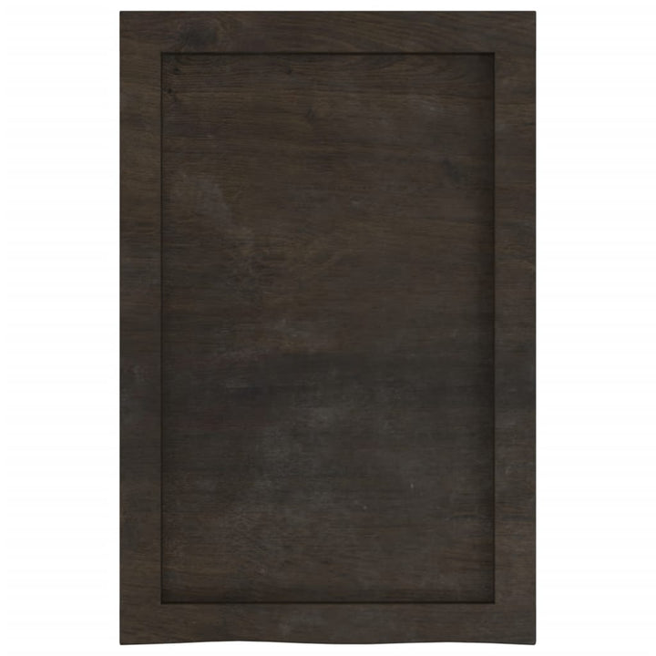 bordplade til badeværelse 40x60x(2-6) cm massivt træ mørkebrun