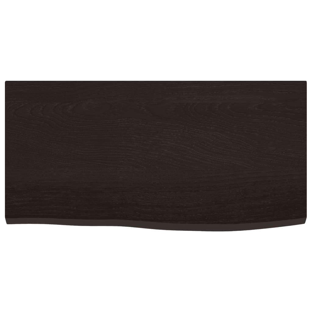 bordplade til badeværelse 60x30x2 cm massivt træ mørkebrun