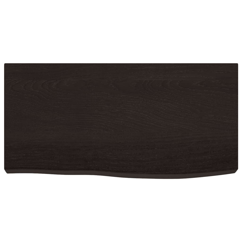 bordplade til badeværelse 60x30x(2-6) cm massivt træ mørkebrun