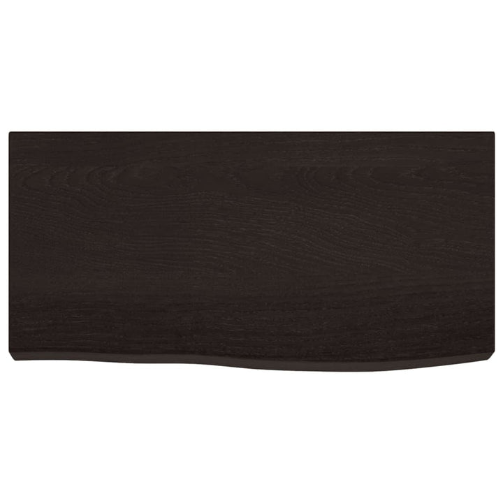bordplade til badeværelse 60x30x(2-6) cm massivt træ mørkebrun