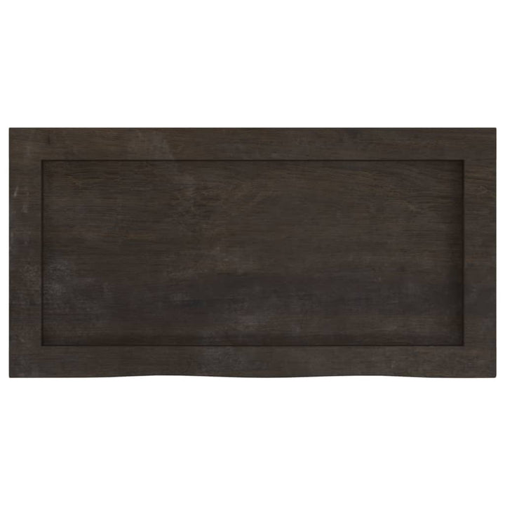 bordplade til badeværelse 60x30x(2-6) cm massivt træ mørkebrun