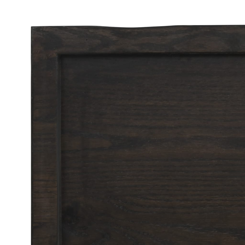 bordplade til badeværelse 60x30x(2-6) cm massivt træ mørkebrun