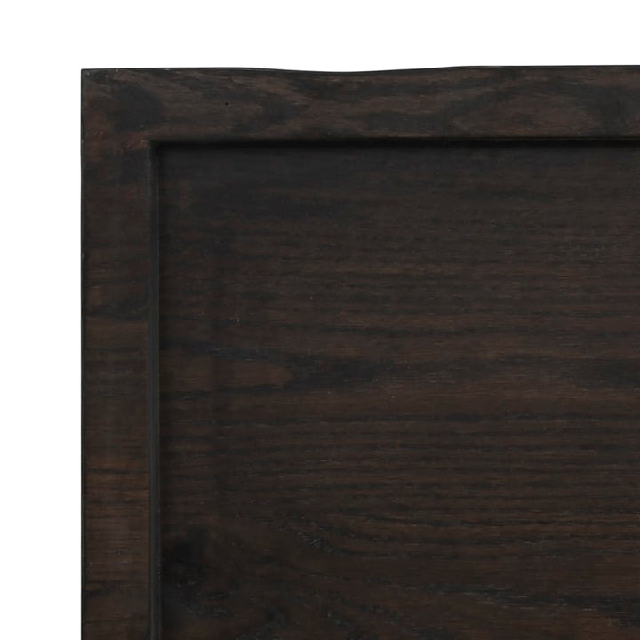 bordplade til badeværelse 60x30x(2-6) cm massivt træ mørkebrun