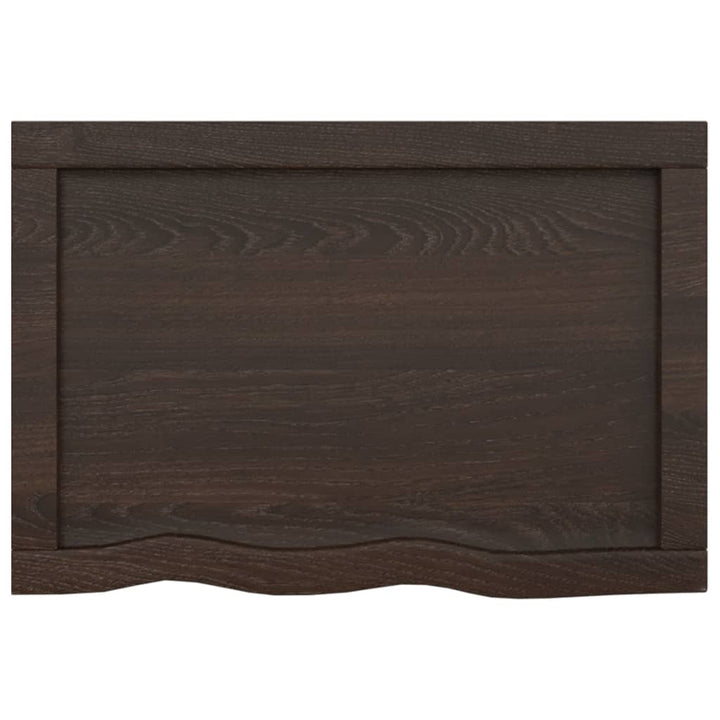 bordplade til badeværelse 60x40x(2-4) cm massivt træ mørkebrun