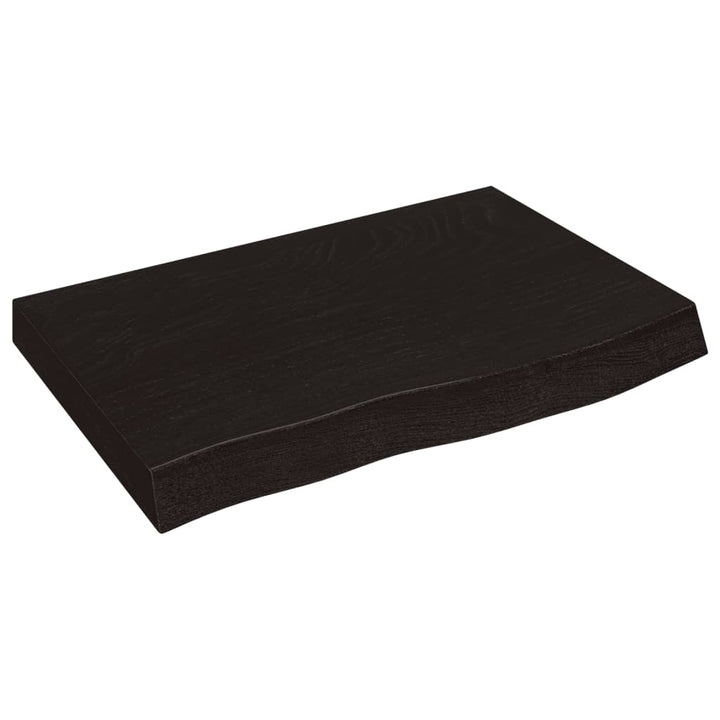bordplade til badeværelse 60x50x(2-4) cm massivt træ mørkebrun