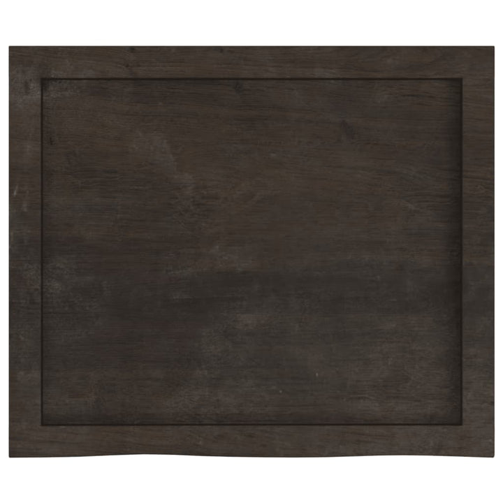 bordplade til badeværelse 60x50x(2-4) cm massivt træ mørkebrun