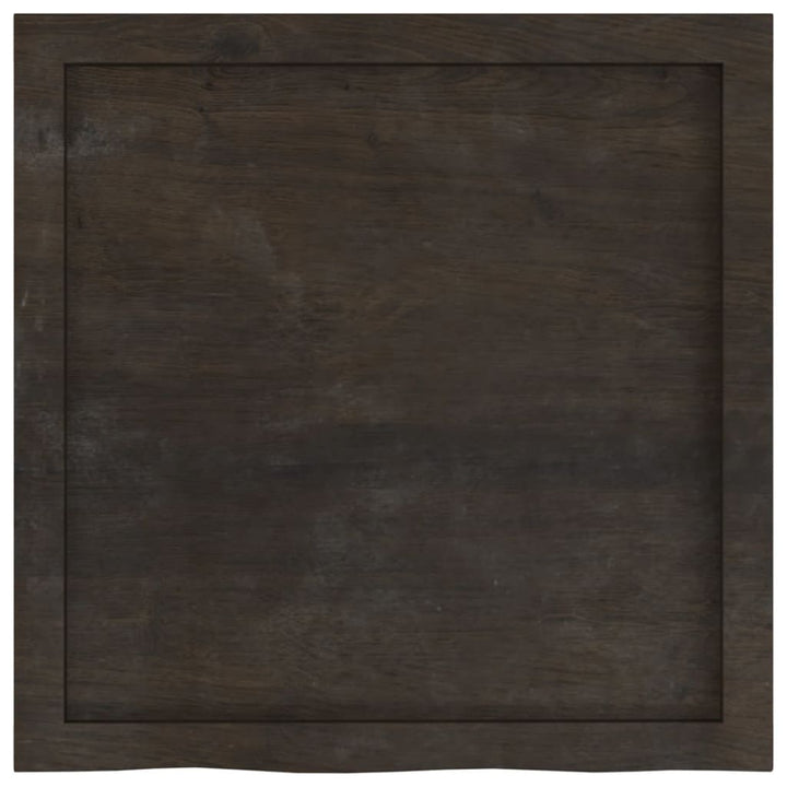 bordplade til badeværelse 60x60x(2-4) cm massivt træ mørkebrun