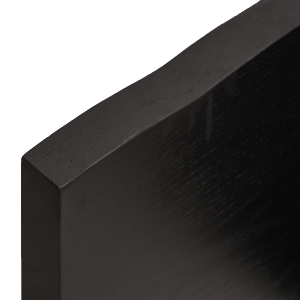 bordplade til badeværelse 80x60x(2-4) cm massivt træ mørkebrun