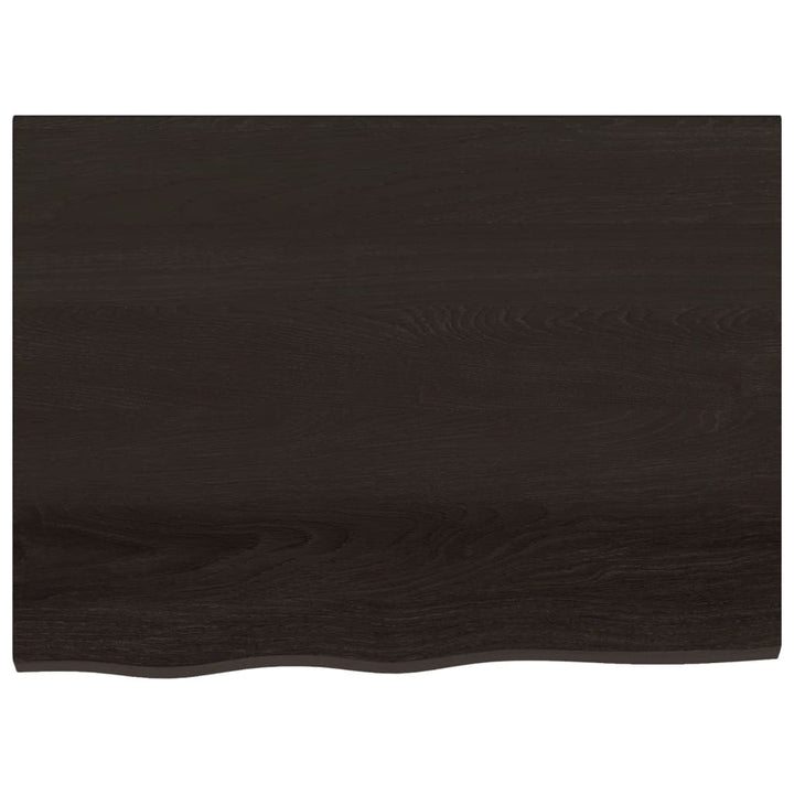 bordplade til badeværelse 80x60x(2-6) cm massivt træ mørkebrun