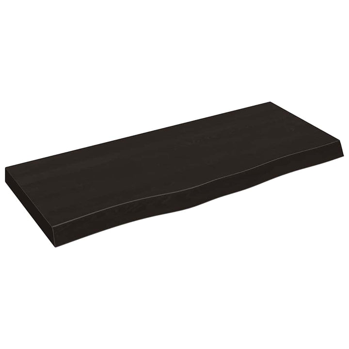 bordplade til badeværelse 100x40x(2-6) cm massivt træ mørkebrun