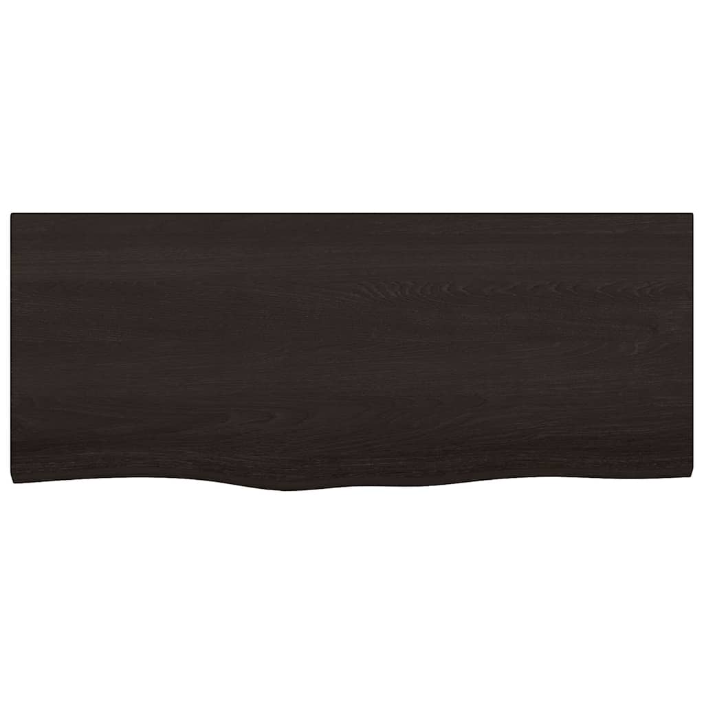 bordplade til badeværelse 100x40x(2-6) cm massivt træ mørkebrun