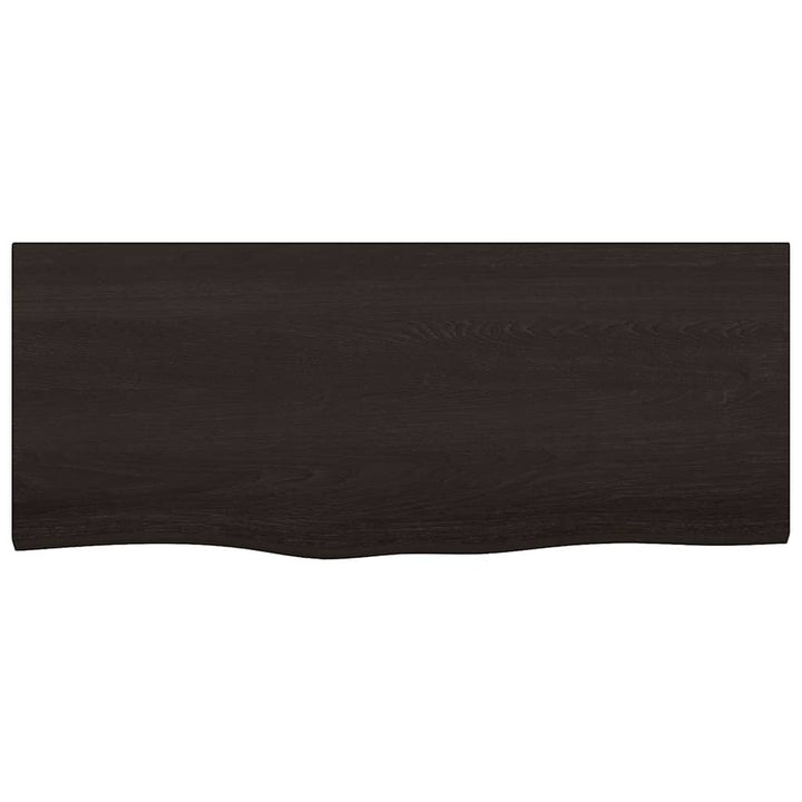 bordplade til badeværelse 100x40x(2-6) cm massivt træ mørkebrun