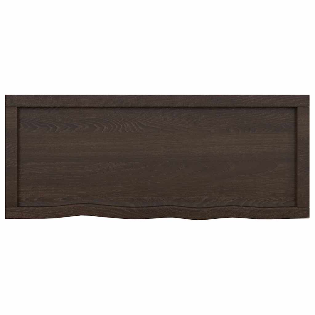 bordplade til badeværelse 100x40x(2-6) cm massivt træ mørkebrun