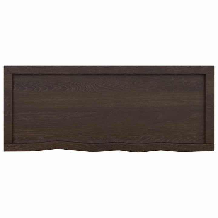 bordplade til badeværelse 100x40x(2-6) cm massivt træ mørkebrun