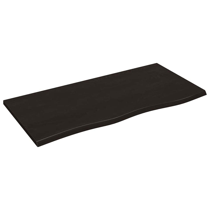 bordplade til badeværelse 100x50x2 cm massivt træ mørkebrun