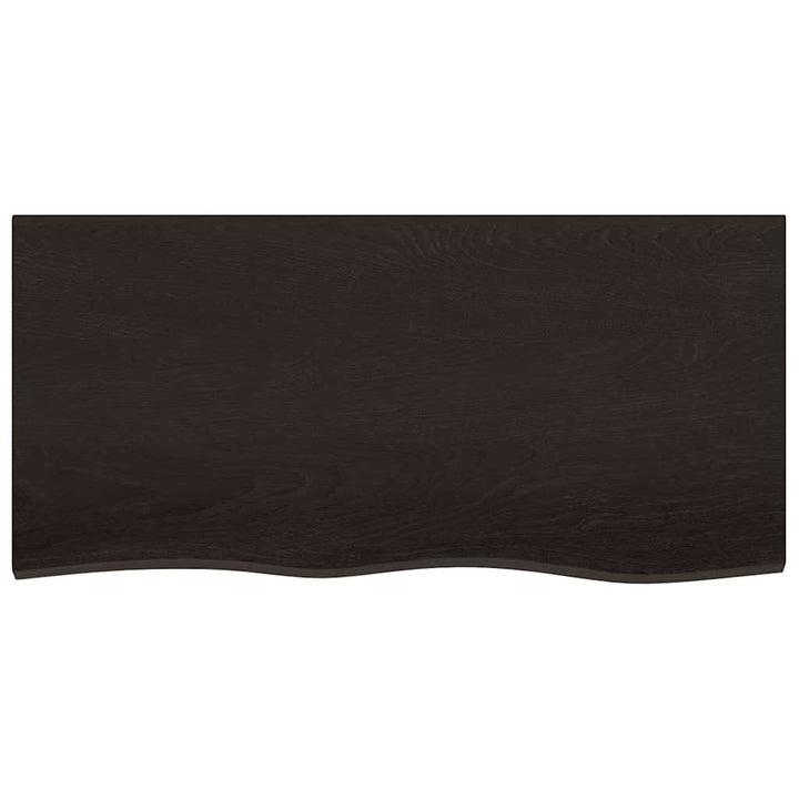 bordplade til badeværelse 100x50x2 cm massivt træ mørkebrun