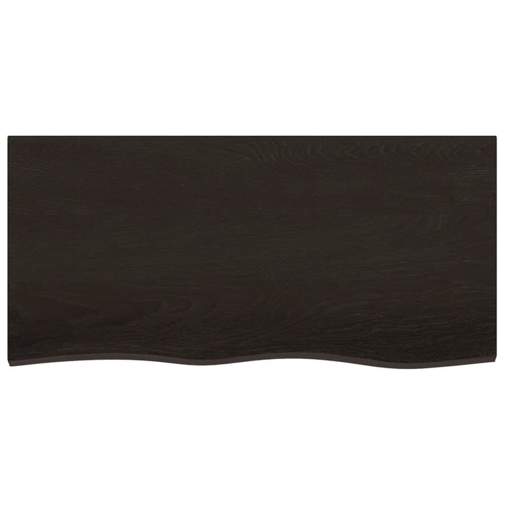 bordplade til badeværelse 100x50x(2-6) cm massivt træ mørkebrun