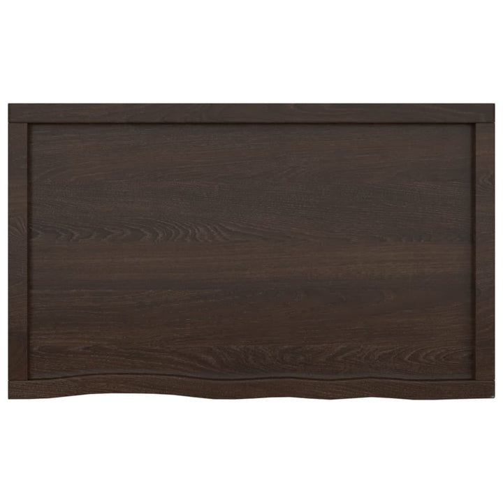 bordplade til badeværelse 100x60x(2-4) cm massivt træ mørkebrun