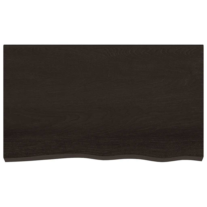 bordplade til badeværelse 100x60x(2-6) cm massivt træ mørkebrun