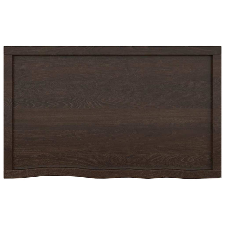 bordplade til badeværelse 100x60x(2-6) cm massivt træ mørkebrun