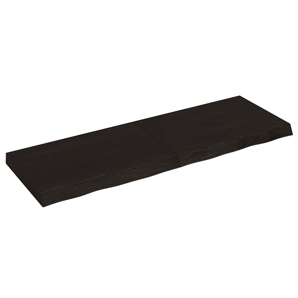 bordplade til badeværelse 120x40x(2-6) cm massivt træ mørkebrun
