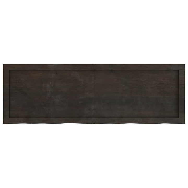 bordplade til badeværelse 120x40x(2-6) cm massivt træ mørkebrun