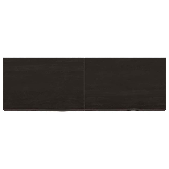 bordplade til badeværelse 120x40x(2-6) cm massivt træ mørkebrun