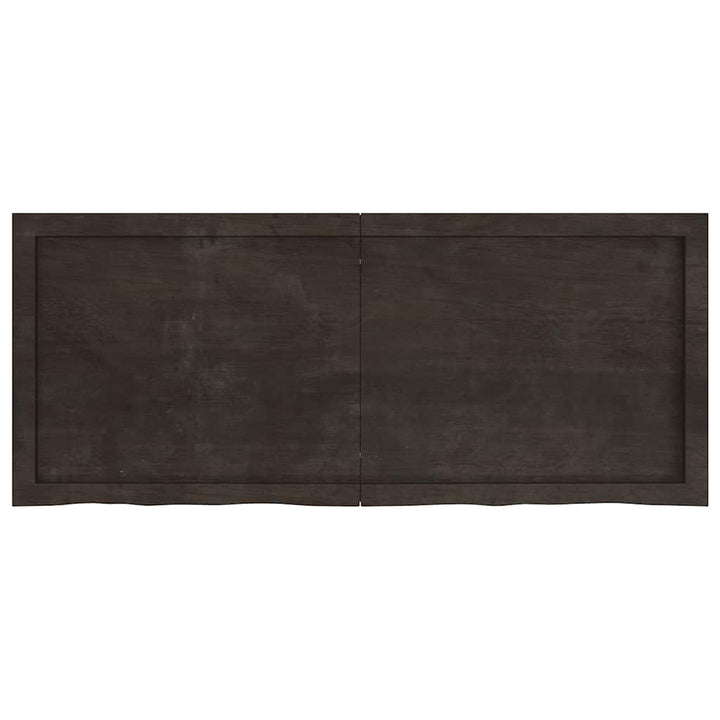 bordplade til badeværelse 120x50x(2-4) cm massivt træ mørkebrun